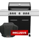 Grillfürst G520E 5-Brenner Gasgrill mit Hochtemperaturbrenner, Heckbrenner und Edelstahl Rosten - inkl. Abdeckhaube