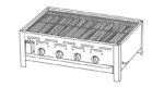 TGO 4-Brenner Gastrobräter / Gasbräter mit verchromten Rost – Bild 3