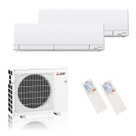 Mitsubishi Electric Klimaanlage MSZ-RW Wandgerät Hyper Heating Multisplit Set mit 2 Innengeräten – Bild 2