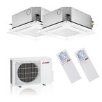 Mitsubishi Electric Klimaanlage 4-Wege-Deckenkassette Multisplit Sets inkl. Blende