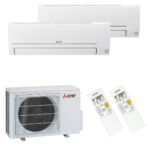 Mitsubishi Electric Klimaanlage Basic Wandgerät Multisplit Set mit 2 Innengeräten inkl. WiFi