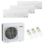 Mitsubishi Electric Klimaanlage Basic Wandgerät Multisplit Set mit 3 Innengeräten inkl. WiFi